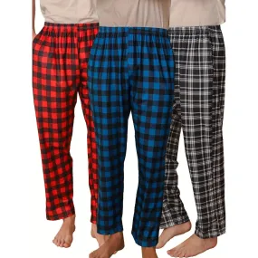 3-Piece: Mens Pajama Pants Loungewear Sleepwear