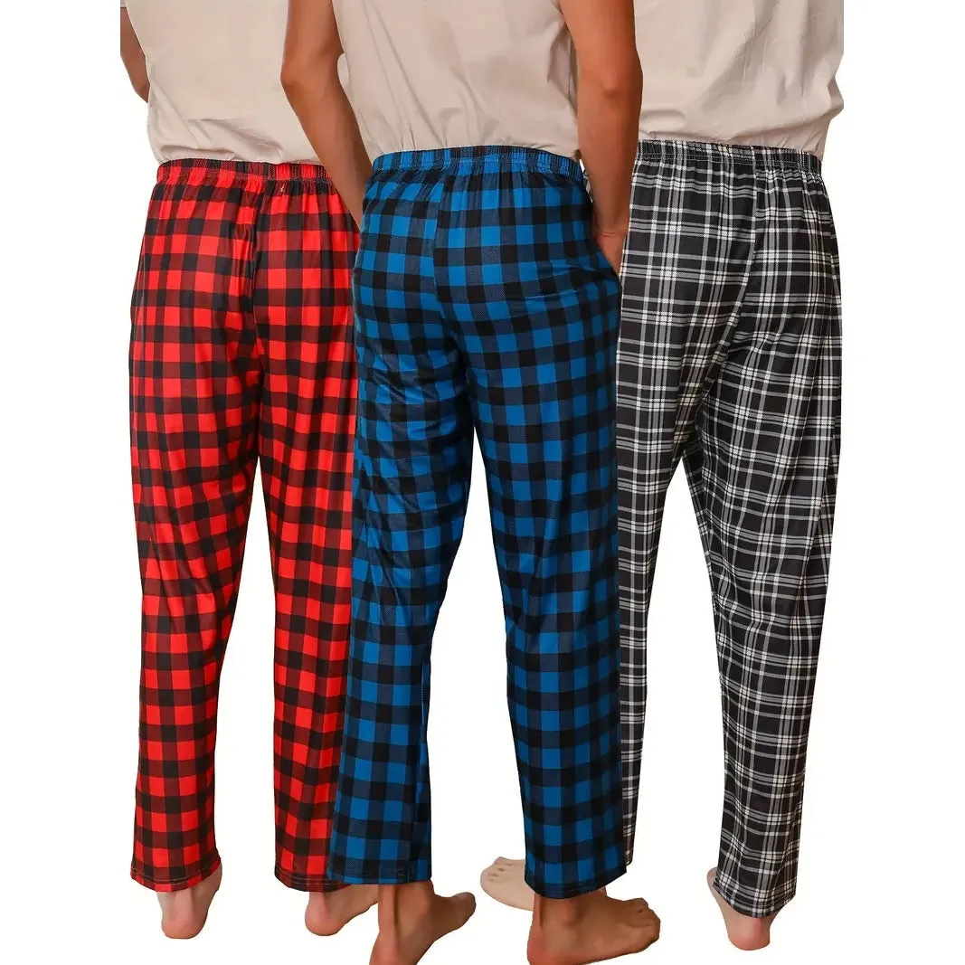 3-Piece: Mens Pajama Pants Loungewear Sleepwear