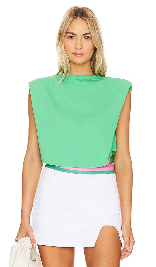 BEACH RIOT Dunes Muscle Crop Tee in Green
