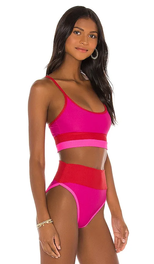 BEACH RIOT Eva Bikini Top in Fuchsia