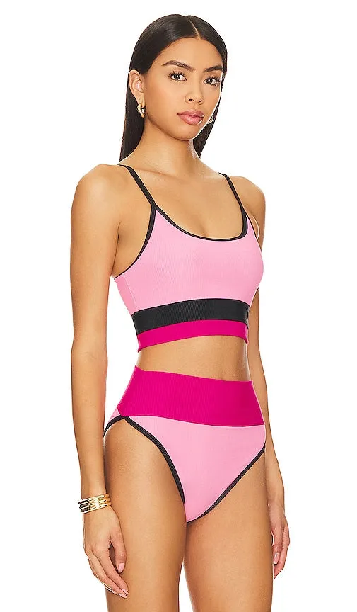 BEACH RIOT Eva Bikini Top in Pink