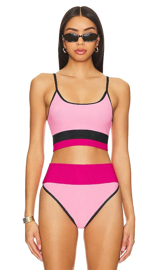 BEACH RIOT Eva Bikini Top in Pink