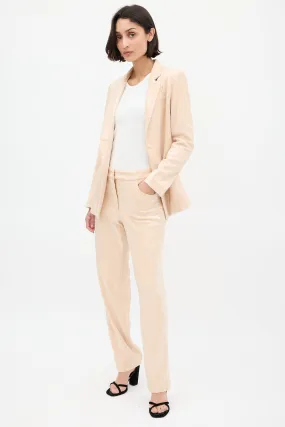 Beige Sequin Pant Suit