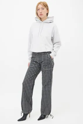 Black & White Plaid Straight Leg Trouser