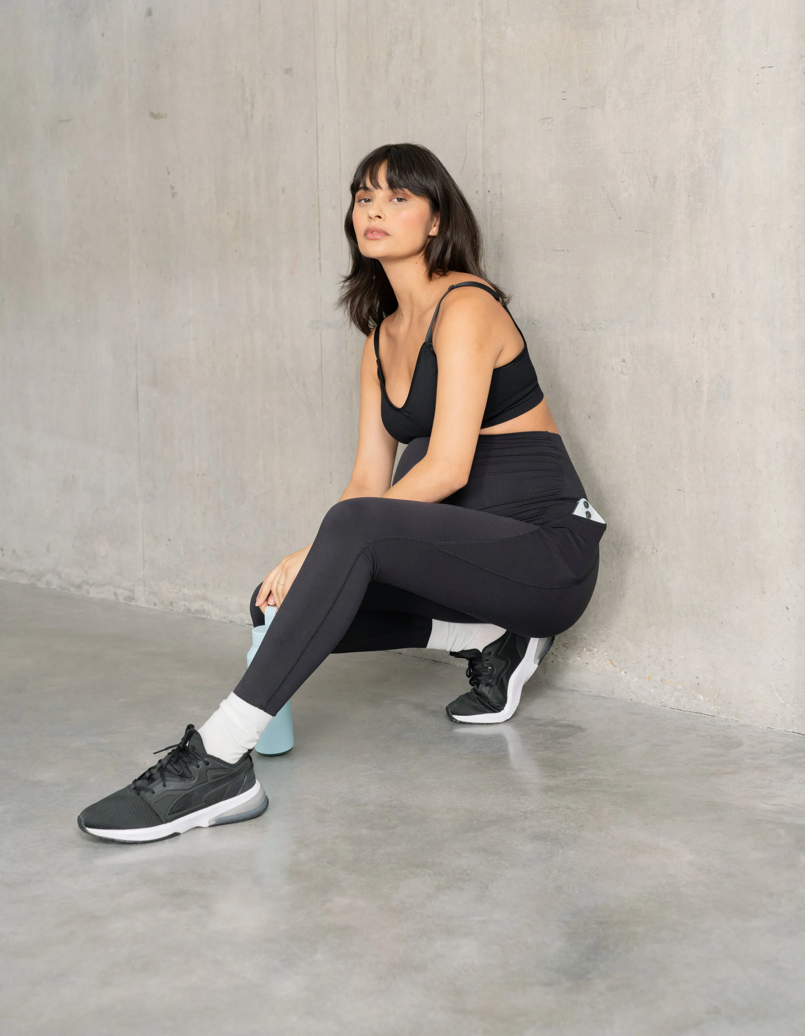Black Sporty Support Maternity Leggings
