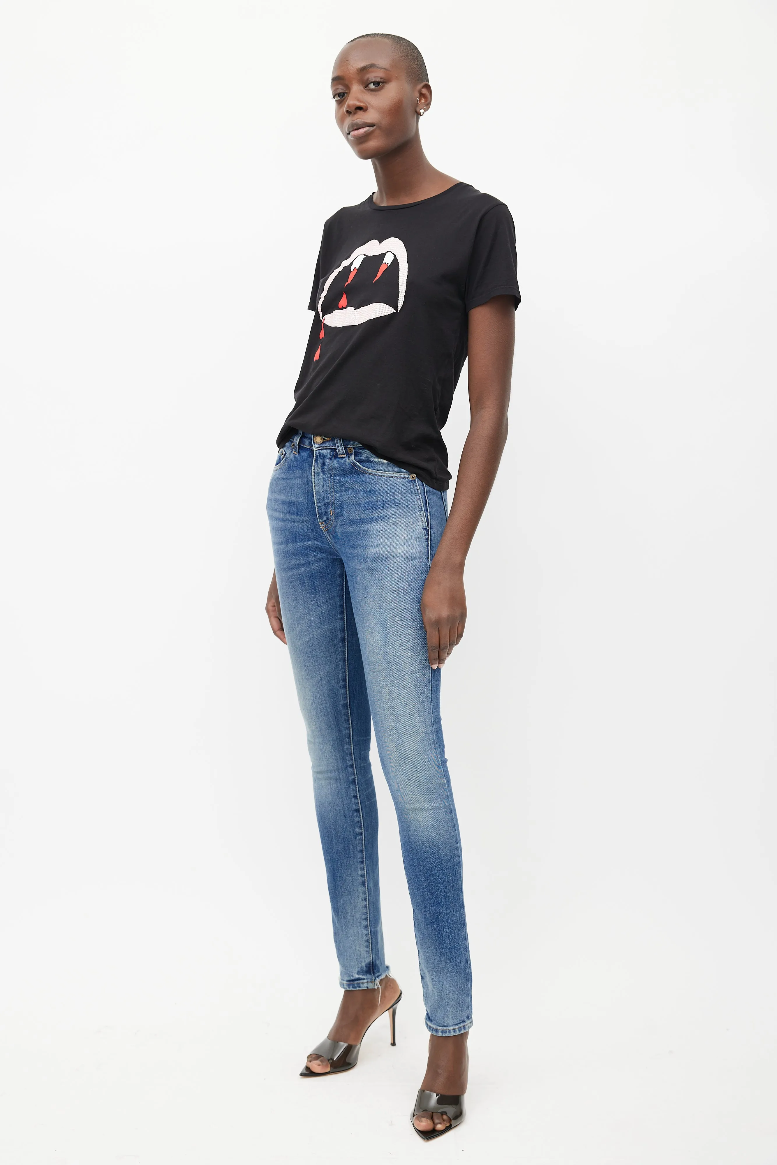 Blue Mid Wash High Rise Slim Jeans