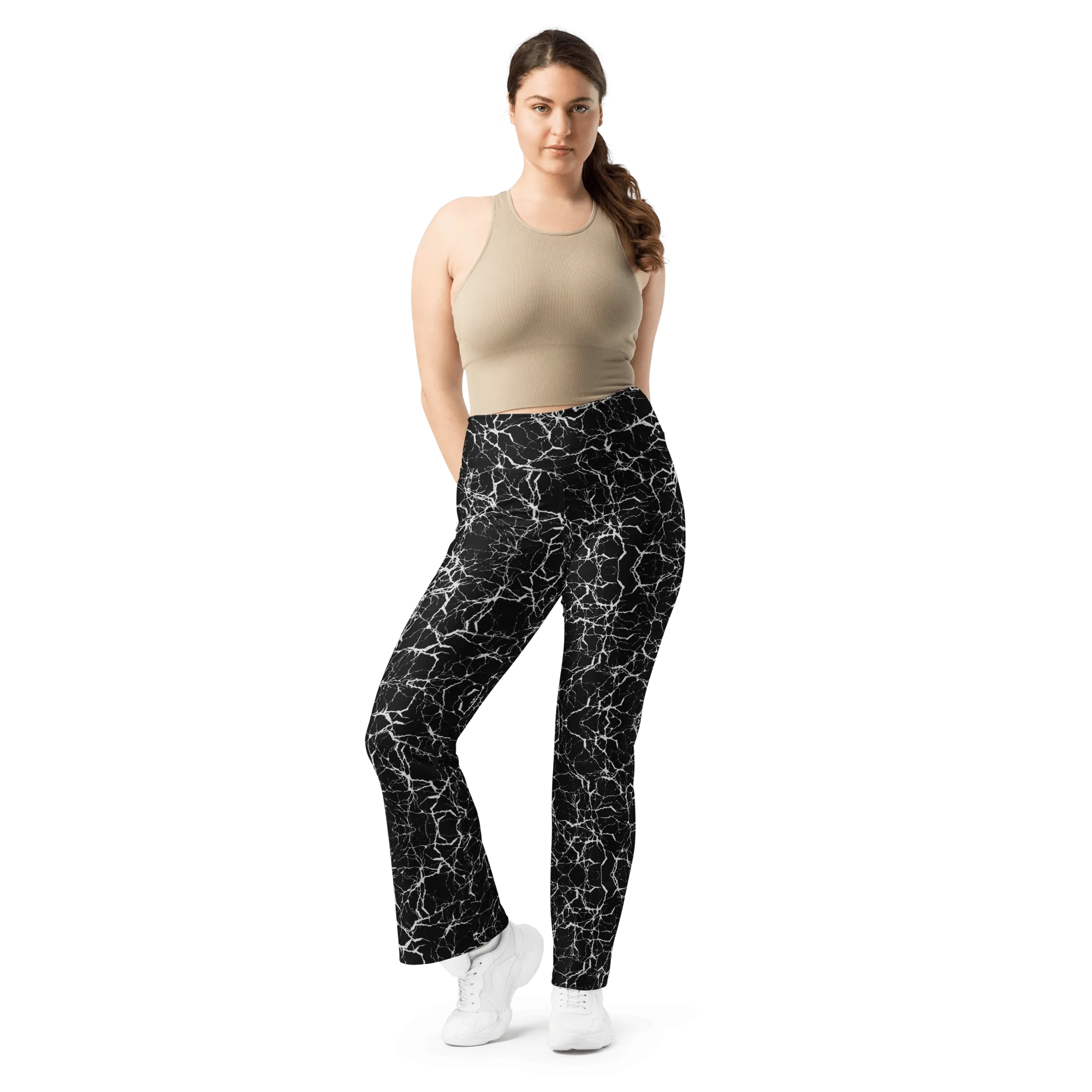 Cracked Chaos Flare Leggings (READY TO SHIP)