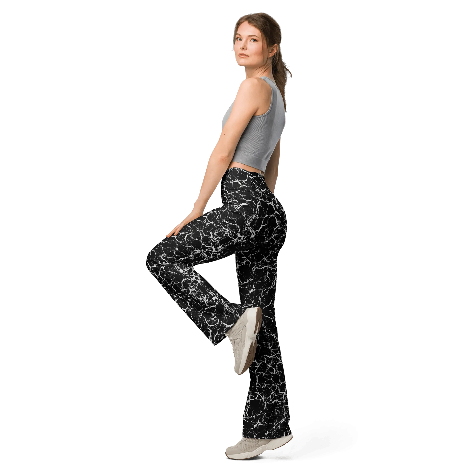 Cracked Chaos Flare Leggings (READY TO SHIP)