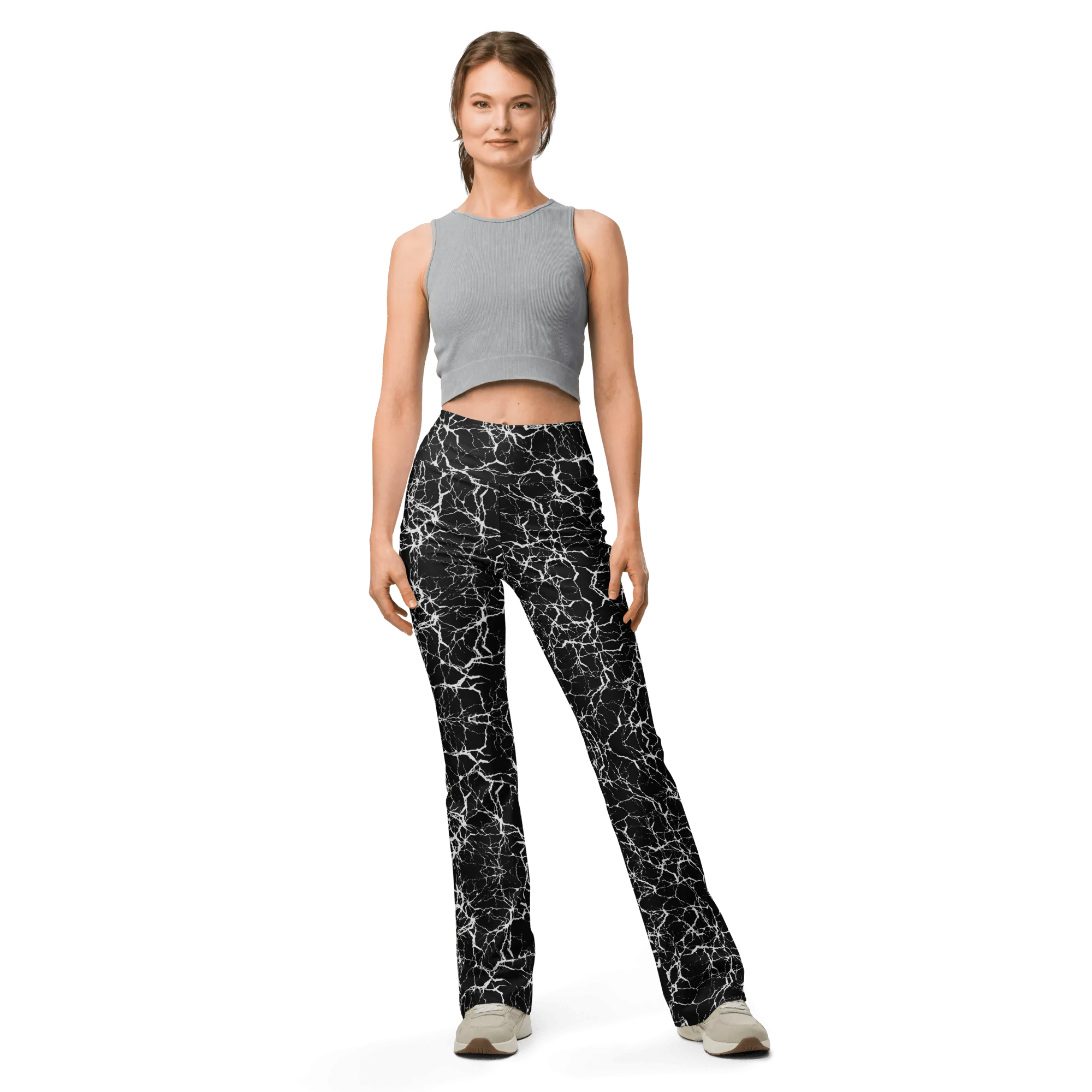 Cracked Chaos Flare Leggings (READY TO SHIP)