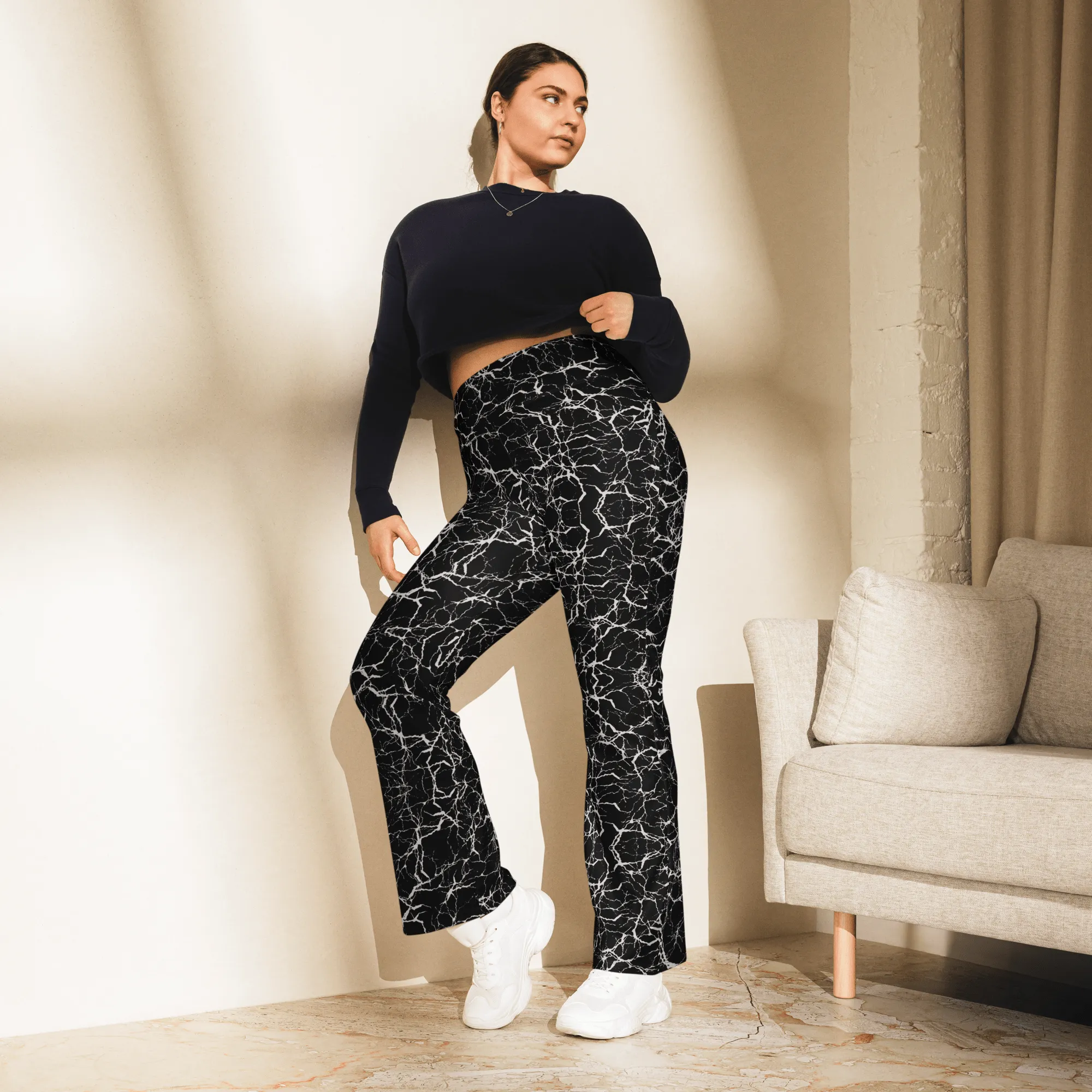 Cracked Chaos Flare Leggings (READY TO SHIP)