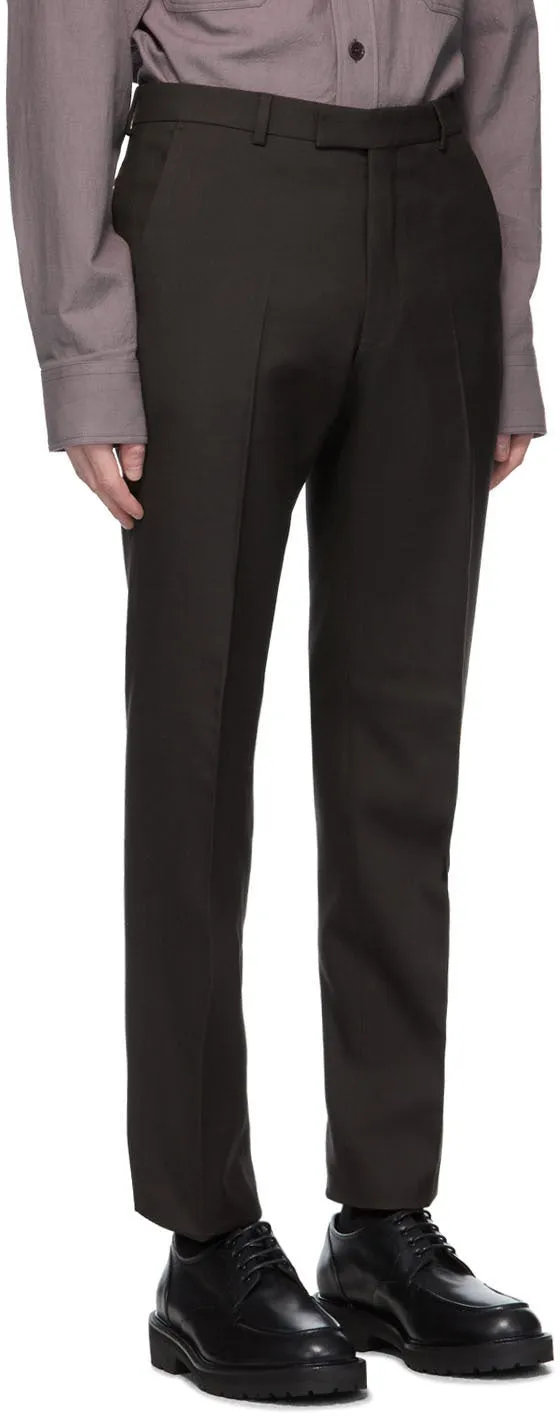 Dries Van Noten Brown Wool Straight Suit