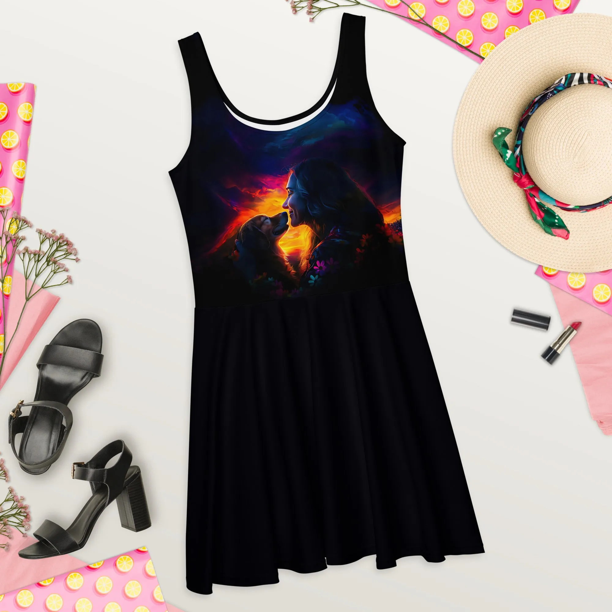 Floral Harmony Skater Dress