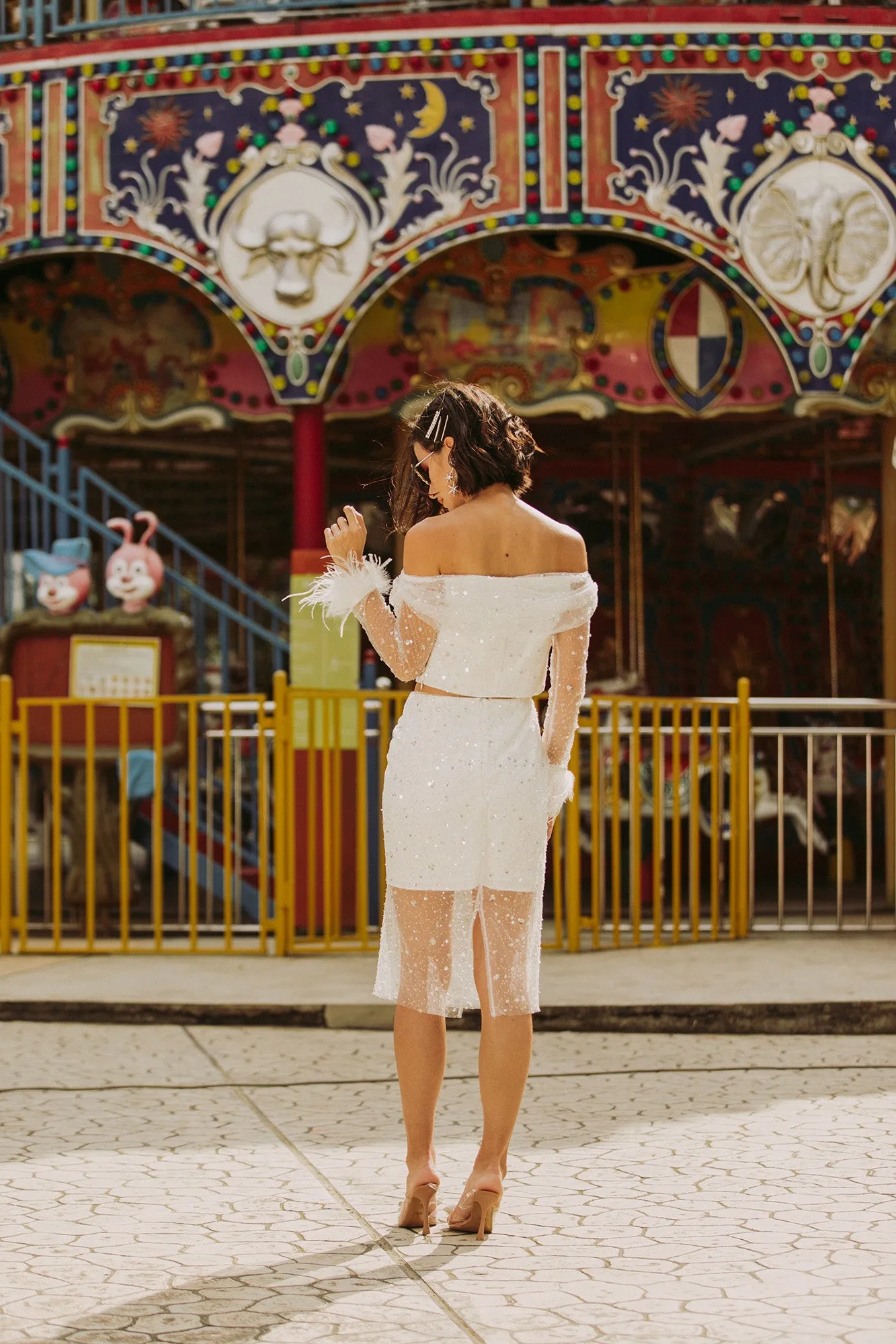 Glitterati'24 Twinkle Skirt - White