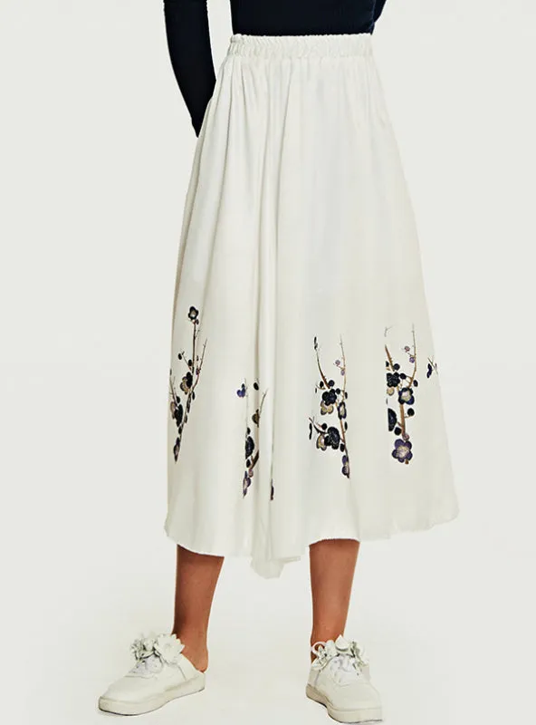 Half Length Skirt Slim Elastic Waist Printed