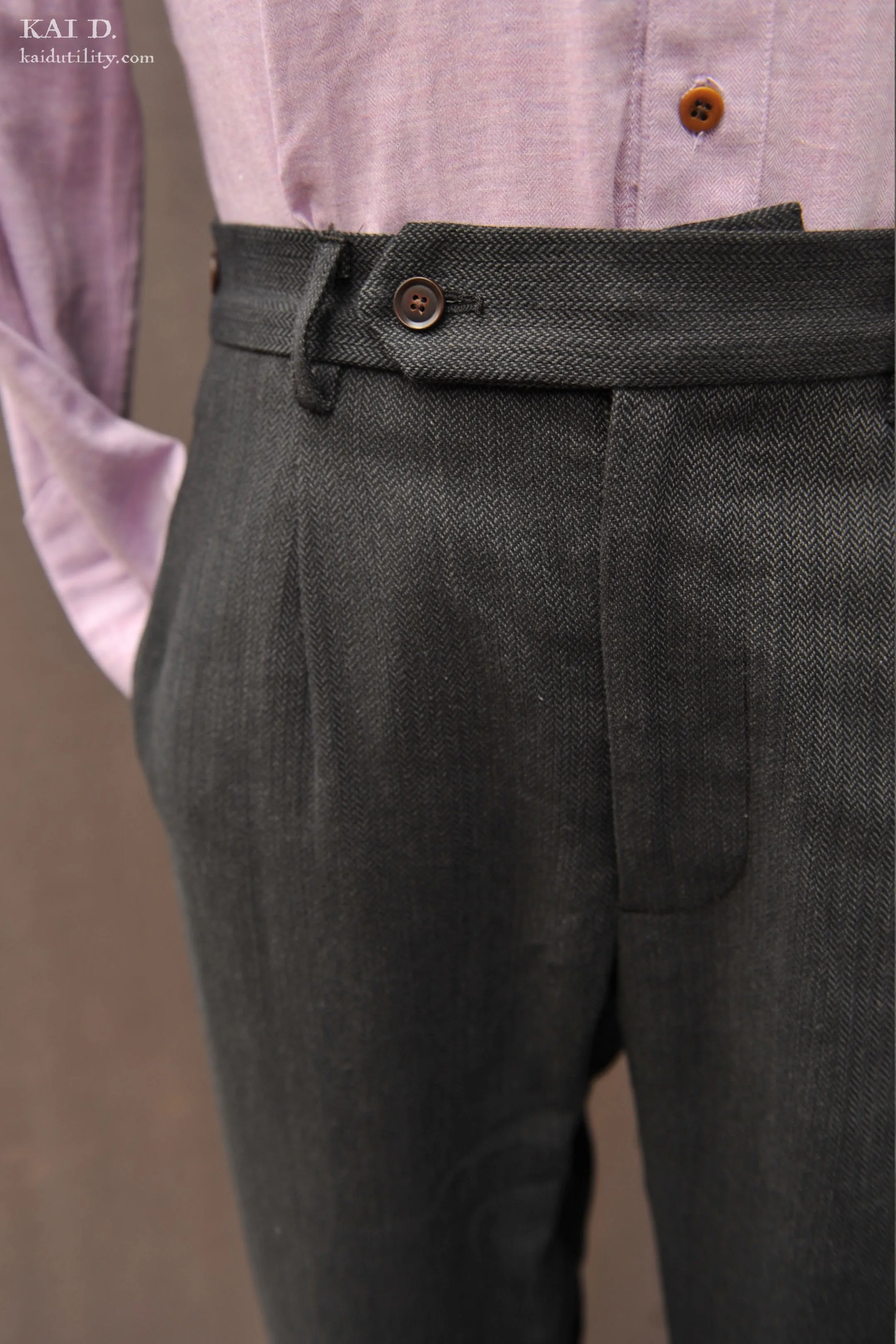 Novelist Trousers - Cotton Herringbone - 38