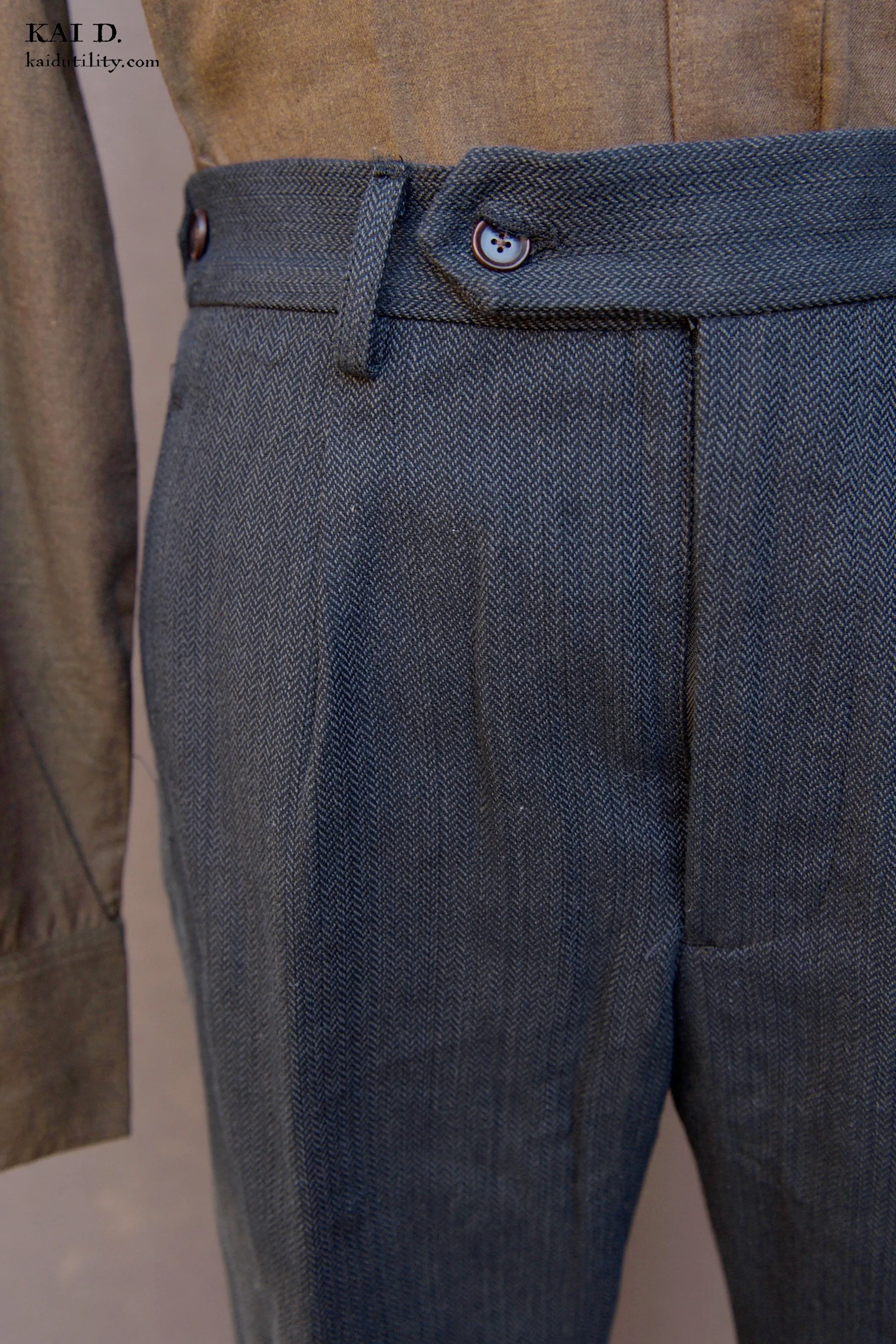 Novelist Trousers - Cotton Herringbone - 38