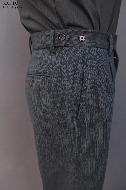 Novelist Trousers - Cotton Herringbone - 38
