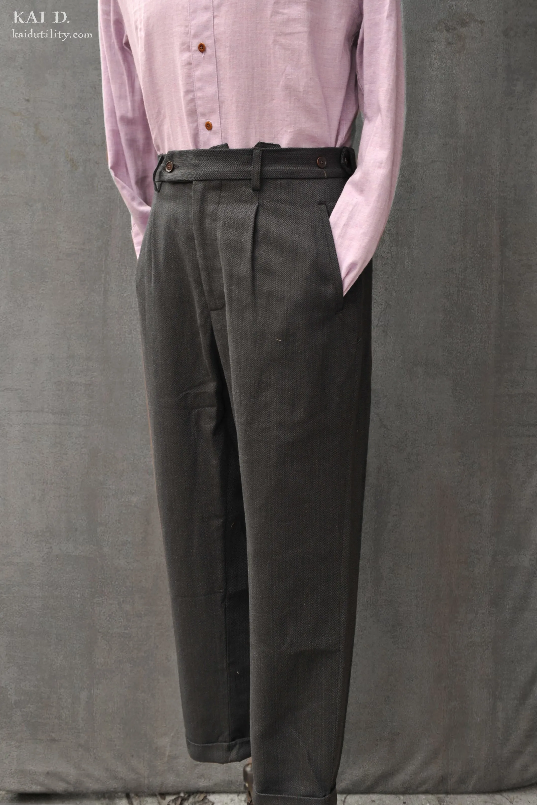 Novelist Trousers - Cotton Herringbone - 38