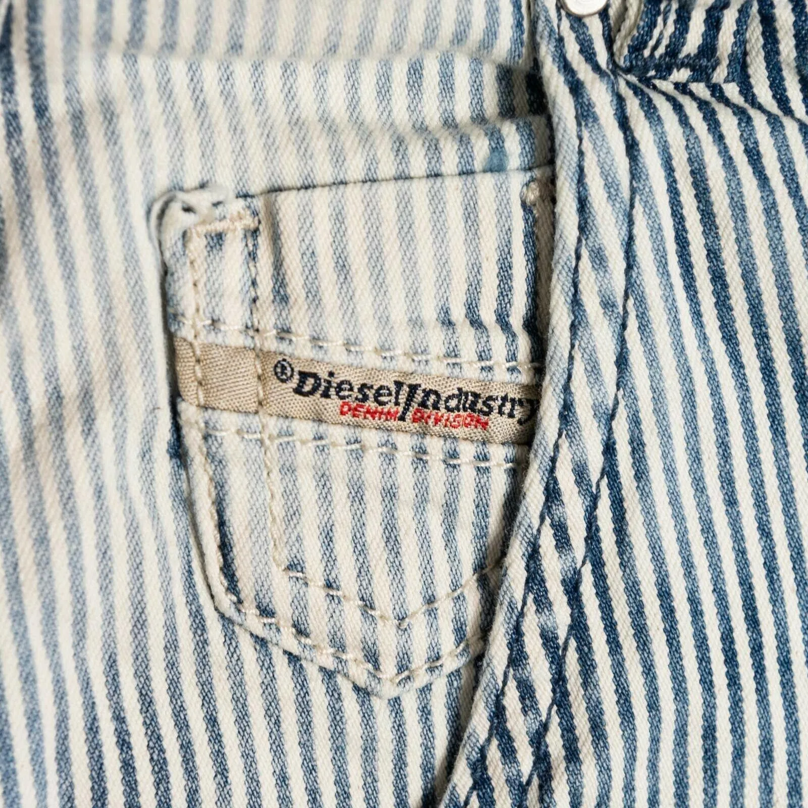 NWT - Diesel 'Fayza-K' Relaxed Engineer Stripe Denim Jeans