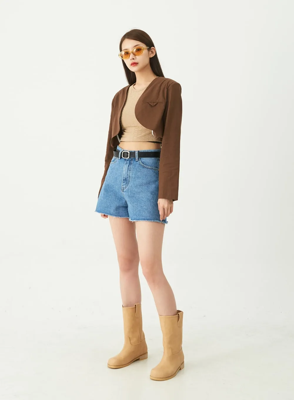 Raw Hem Denim Shorts CU5