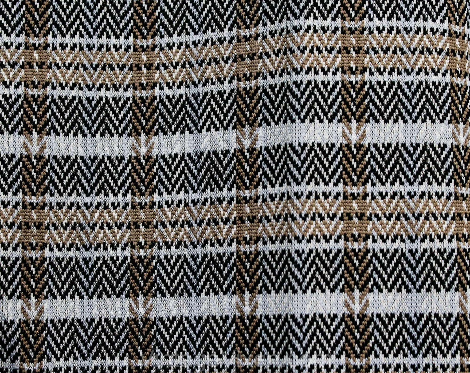 Size 10 1970s Polyester Pant - 70s Synthetic Knit Wide Leg Trouser - Beige Black White Gray Plaid Stripe - Classic Womens Lib Era - Waist 31
