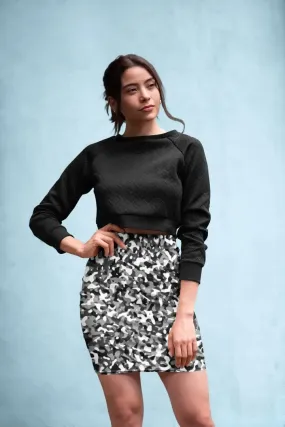 Snow Camouflage Pattern Plakat Pencil Skirt