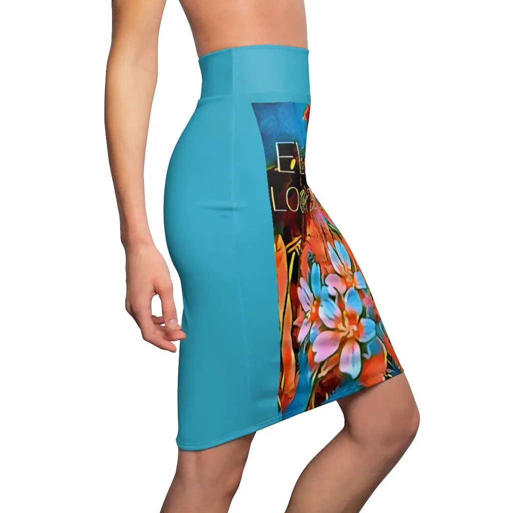 Women's Pencil Skirt   Flowers