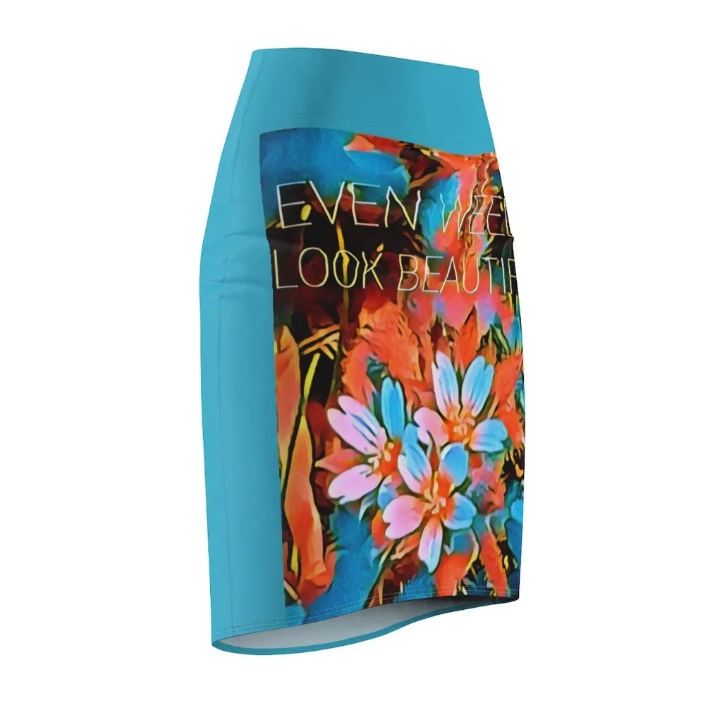 Women's Pencil Skirt   Flowers