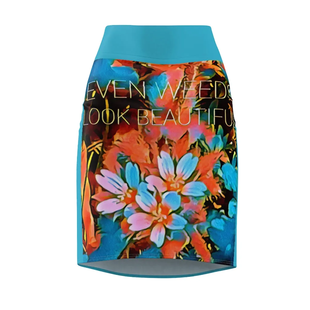 Women's Pencil Skirt   Flowers
